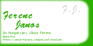 ferenc janos business card