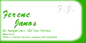 ferenc janos business card